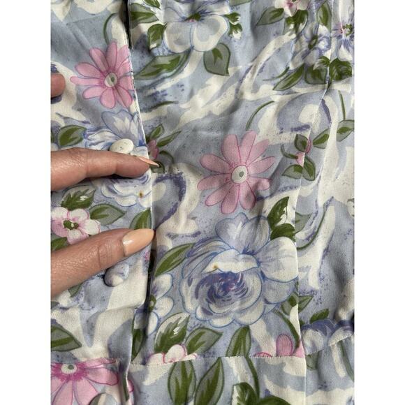 Vintage Spenser Jeremy 100% Silk Floral Dress Women's 16 Cottage Core Pastel - Picture 5 of 8